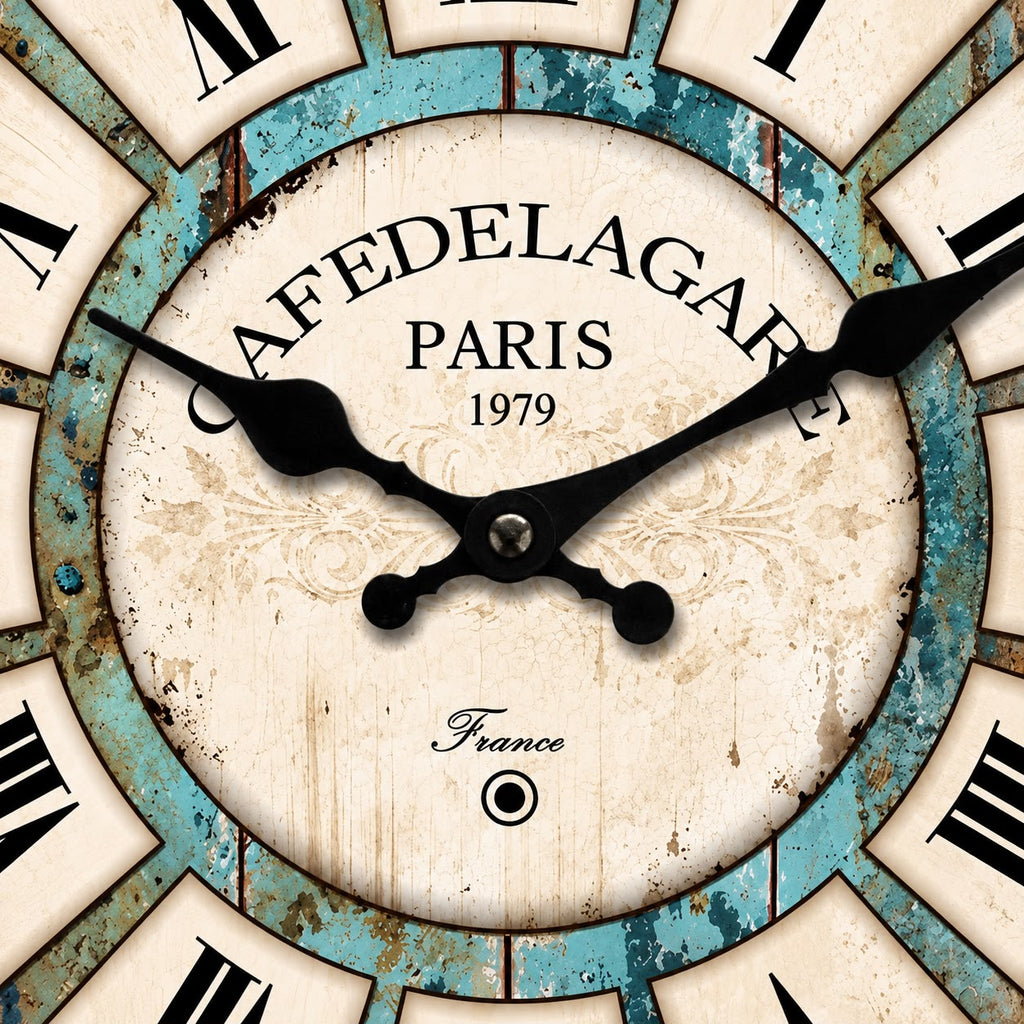 Horloge Murale Vintage Bois | Café de la gare