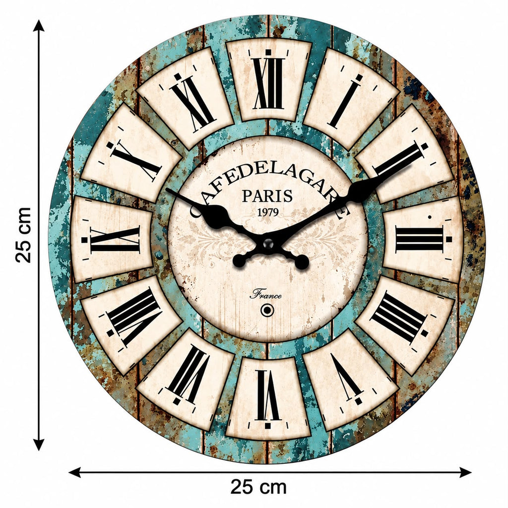 Horloge Murale Vintage Bois | Café de la gare
