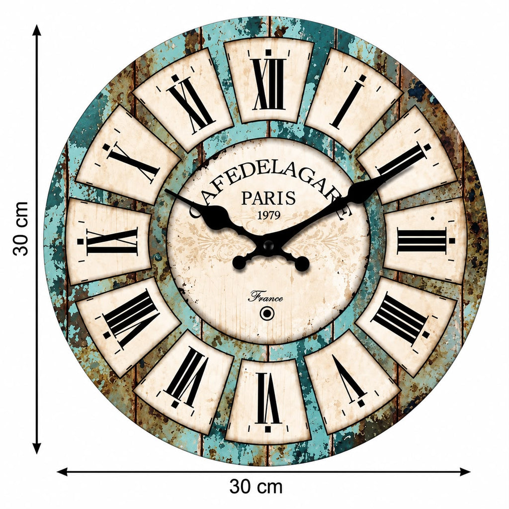 Horloge Murale Vintage Bois | Café de la gare