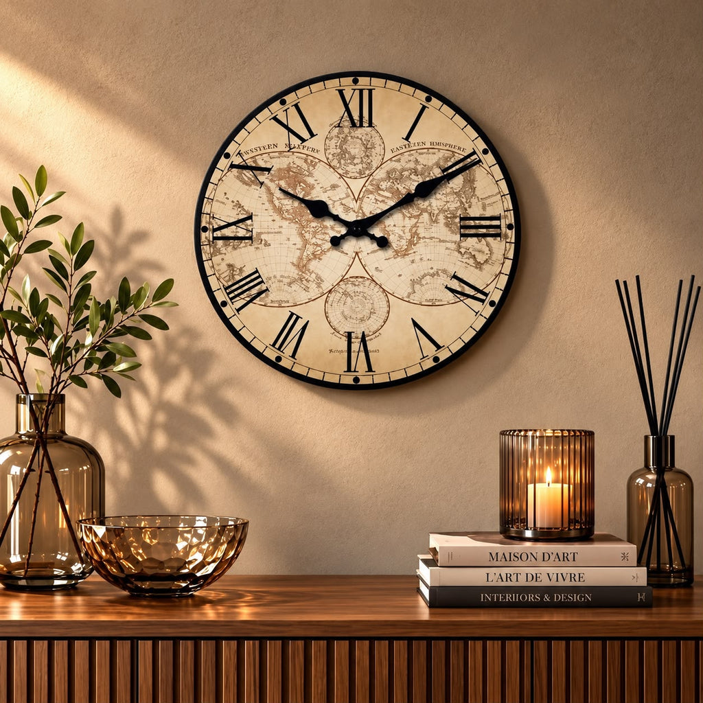Horloge Murale Vintage Bois | Explorateurs