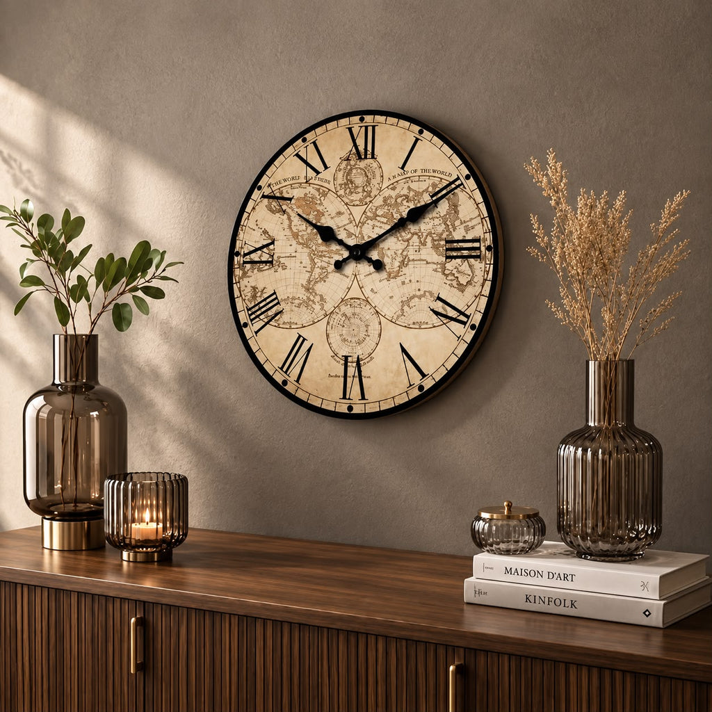 Horloge Murale Vintage Bois | Explorateurs