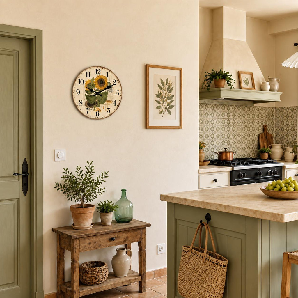 Horloge Murale Vintage Bois | Tournesol
