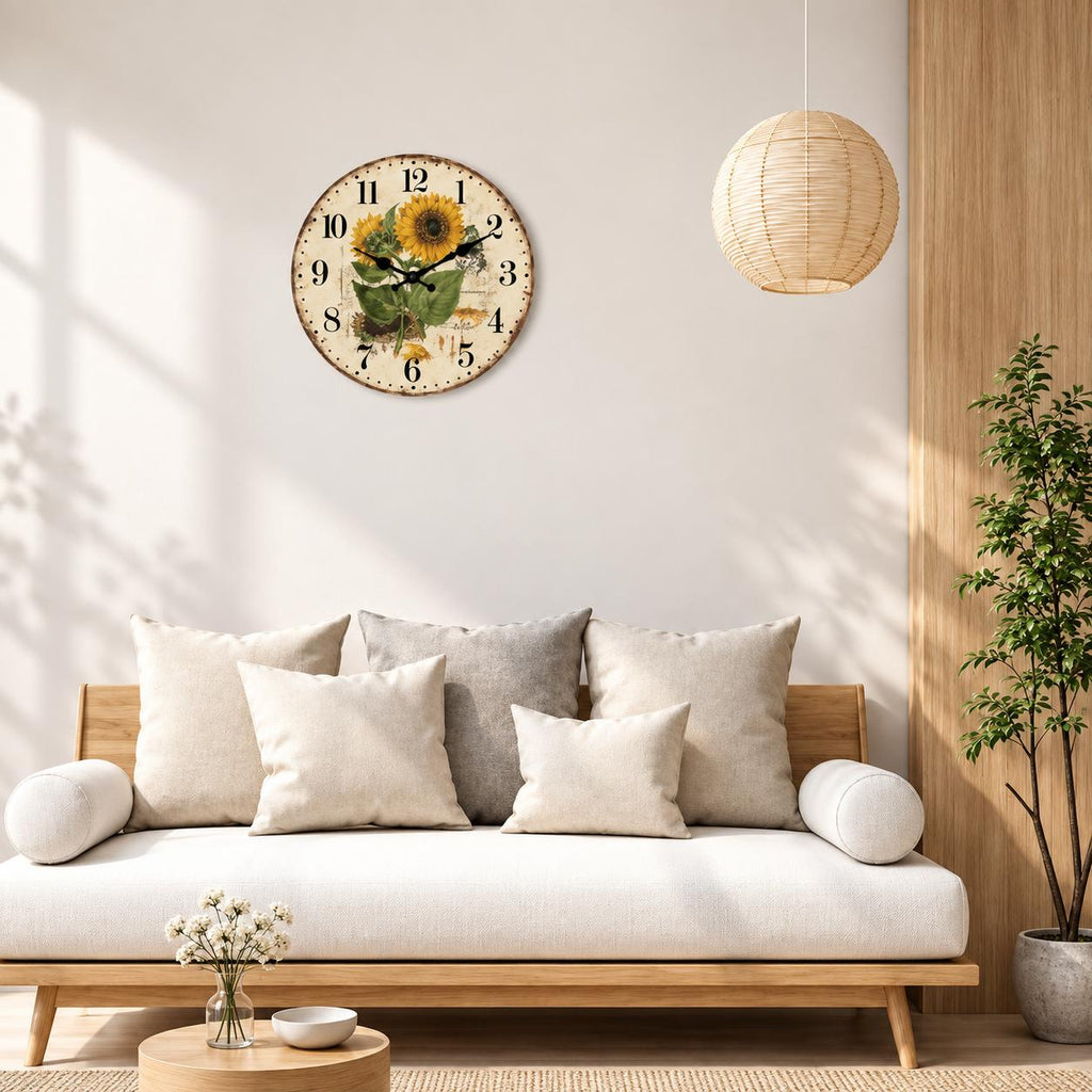 Horloge Murale Vintage Bois | Tournesol