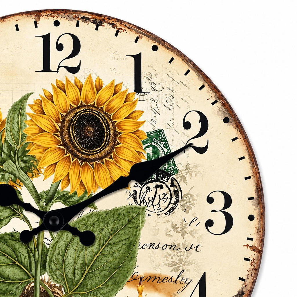Horloge Murale Vintage Bois | Tournesol