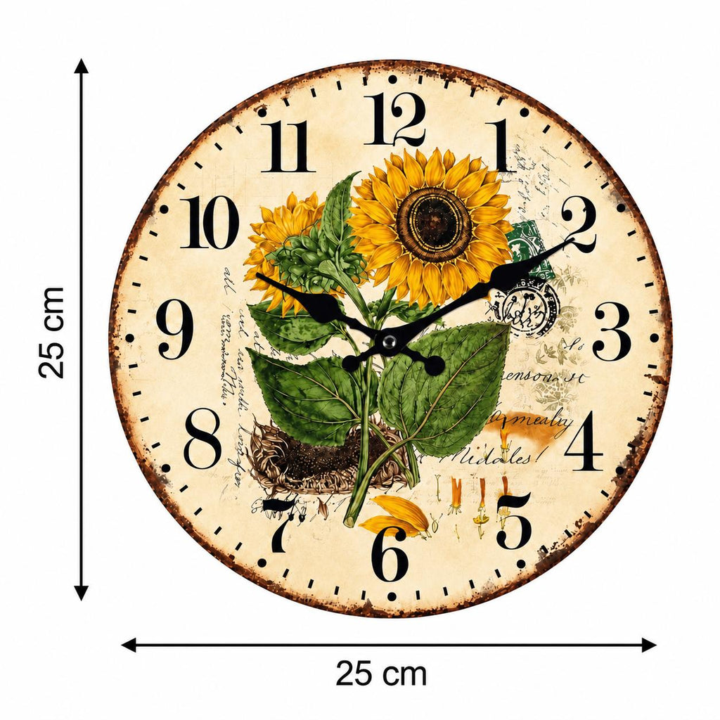Horloge Murale Vintage Bois | Tournesol