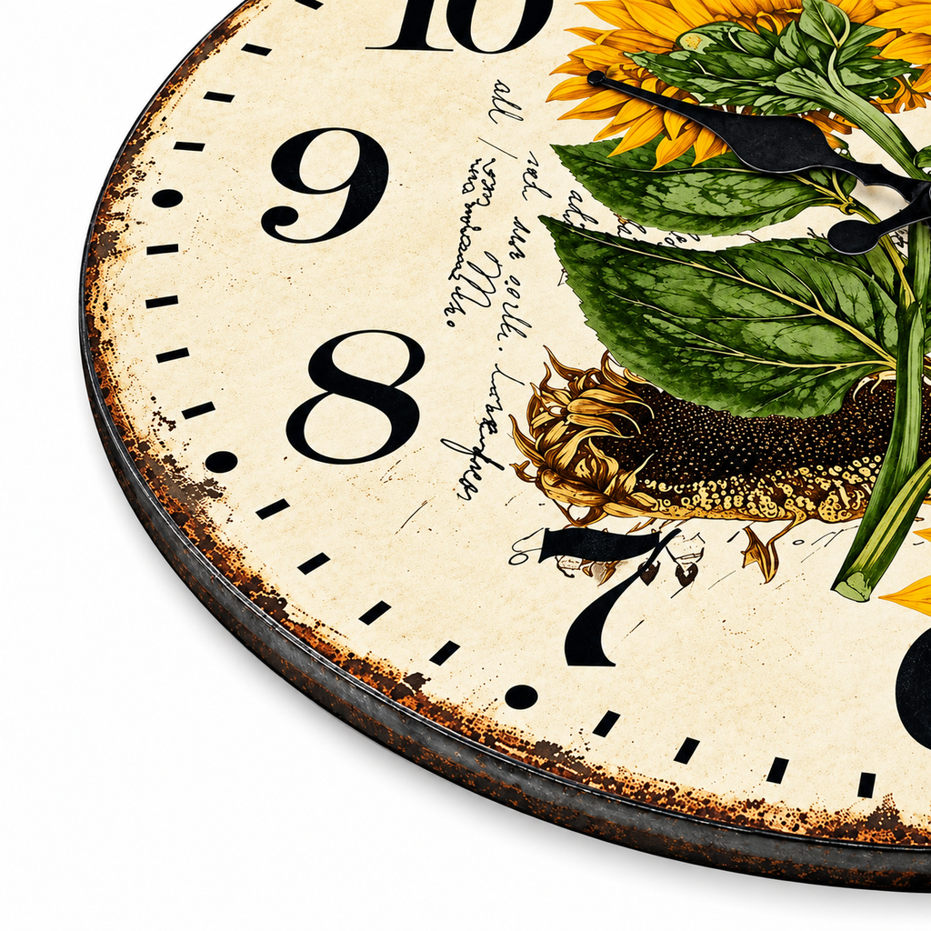 Horloge Murale Vintage Bois | Tournesol
