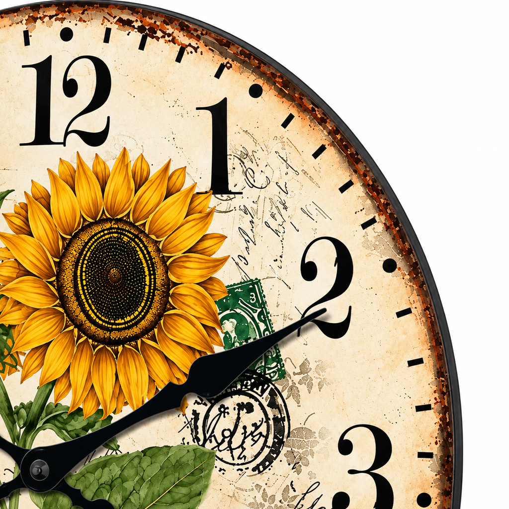 Horloge Murale Vintage Bois | Tournesol