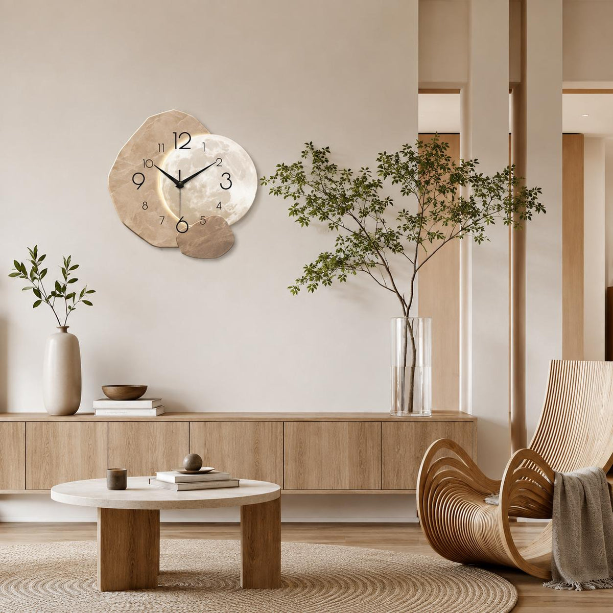 Horloge Murale Design Bois | Lunar